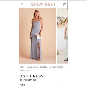 Birdy Grey Crepe Dusty Blue Ash Dress size S